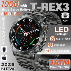 2025 Outdoor New 1000mAh Battery T-Rex 3 Military Grade Smart Watch Men IP69K Waterproof GPS HD Bluetooth Call 100+Sports Watch