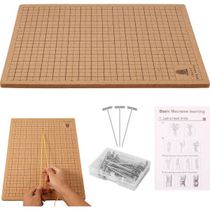1pc Macrame Board with Pins Reusable Portable Braiding Board Double Side Macrame Project Board with Grids for Knotting Creations