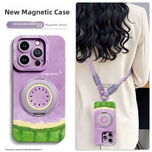 GGUU | Magsafe Magnetic Silicone Phone Case For iPhone 16 Pro Max GGUU Womens Crossbody Stand Cover Apple 17 Pro Max Compatible