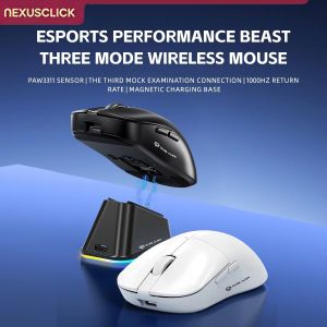 X11/X11Pro/X3 Wireless Gaming Mouse NexusClick Tri‑Mode RGB PAW3311 Sensor 12000DPI 400IPS Esports Mice for PC Gamers