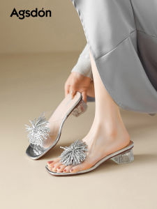 Agsdon | New Low Heel Slip On Summer Sandals for Women