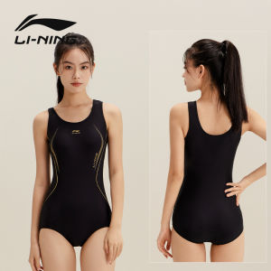 Li-Ning Womens One-Piece Swimsuit 2025 New Style Triangle Speed Suit for Swimming Pool And Hot Spring Specialized Sports Swimsuit