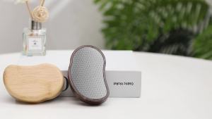 BEZOX Glass Foot Scrubber Shower(1 PCS) - Nano-Glass Pedi Egg Pumice Stone for Feet Dead Skin Plastic-Free Pedicure Foot File Callus Remover - Bamboo Handle