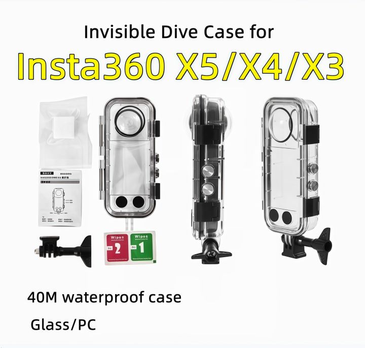 Custodia Subacquea Per Insta360 X4 – Impermeabile Fino A 40m, Protezione 360° Per Foto E Video Sottomarini