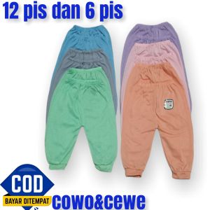 12 pis 1 lusin celana panjang bayi terlaris warna pastel S.M.L.XL