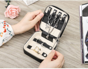 CONTACTS FAMILY Retro Leather Jewellery Box Earrings Ornament Storage Case Travel Jewelry Box