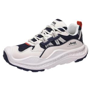 Jeep | Jeep Mens Outdoor Climbing Shoes Breathable Anti-slip Shock-absorbent Thick Bottom Cushioning Dad Shoes Mountain Hiking Boots