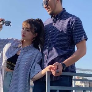 XL-10XL plus size shirt men oversize short sleeve pink Blue business top weding with chest pocket