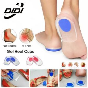 DIDI 1Pair ซิลิโคนเจลส้นถ้วยส้นเดือยและรองเท้าส้นเท้าแทรกเบาะรองนั่งสําหรับ Plantar Fasciitis