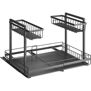Expandable Under Sink Organizer with 3-Level Height Adjustment Under Sink Organizer Pull-Out Under Sink Drawers