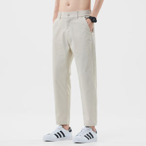 Jeanswest Ice Silk Quick Dry Casual Pants Mens Loose Straight Leg Cone Shape Nine Points Summer New Fashion Urban Style