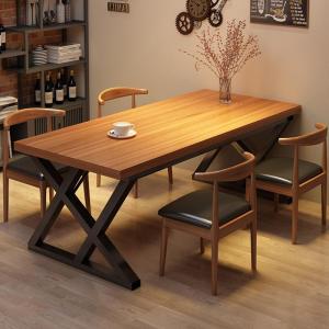 Rectangular Modern Industrial Style Dining Table Set