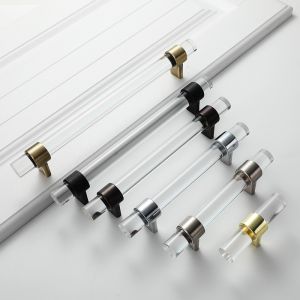Acrylic Black Golden Crystal Single Hole Handles