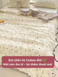 Chăn hè Cotton Đũi ESMEE BEDDING - mền hè kích thước 2mx2m3 - mềm mịn mát mẻ và thoáng khí