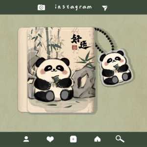 Panda Themed Tri-Fold Wallet for Women Student Cute Coin Purse Card Holder Integrated High Aesthetic Value Chinese Style