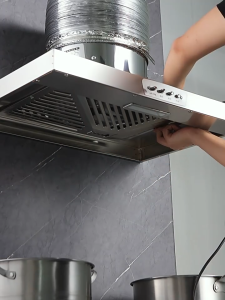 Stainless steel range hood with lights wall-mounted ventilation fan powerful kitchen exhaust fan