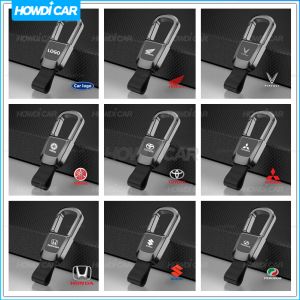 New Car Keychain Alloy Key Chain Leather Key Ring for Honda