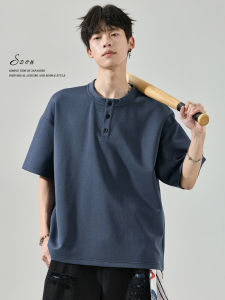 SZON | Áo Sơ Mi Henley Màu Đơn Giản Dễ Thương
