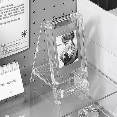 Transparent Acrylic Card Display Stand Sparkling DIY Mini Card Holder Storage Sleeve for Valley Beauty Cartoon Accessories