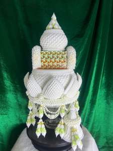 พานธูปเทียนแพ 8 นิ้ว พานแก้ว สวยมากคุณหนูแบบขาวๆจ้า