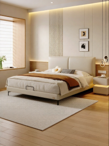 Modern Luxury Genuine Leather Bed with Storage