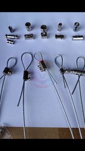 Ốc siết cáp đôi cùng trục Ốc giữ cáp 2 vị trí mạ niken chuyên dùng cho đèn khung tranh trang trí gia dụng công trình