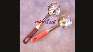 Muỗng Vá múc thạch trân châu - Inox dày không rỉ  cán nhựa màu đỏ- Dụng cụ pha chế