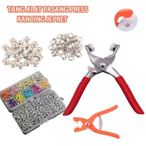 Set Tang Kancing Logam Alat Kit Pengencang Jepret untuk Memasang Tas Pakaian
