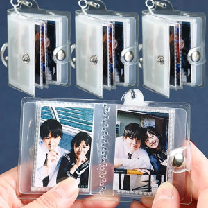 1/2Pcs Holder Pockets Photo Transparent DIY Mini Photo Album Keychain Portable Certificate Photo Storage Portable Key Ring
