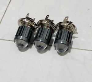 Lampu LED depan utama soket H4 kaki 3 AC/DC universal mobil dan motor Vixion Scoopy ninja KLX verza