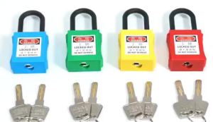 38mm Nylon Loto Padlock Safety Lockout Padlock Keyed for Machinery 6 Hole Nylon Steel Lockout Hasp