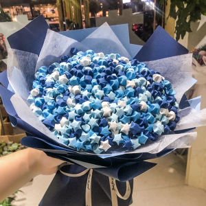 แพ็คส่วนประกอบ DIY ดอกไม้ดาวแฮนด์เมด ดอกไม้ดาวสีเข้ากัน ดอกไม้กระดาษพับสำเร็จรูป ของขวัญวันเกิด 520 สำหรับแฟนสาว