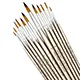 Bộ Cọ Vẽ Chuyên Nghiệp - 12/24/48 Chiếc Cọ Nylon Đầu Tròn Nhọn Dùng Cho Tranh Acrylic Màu Nước & Sơn Dầu - Tay Cầm Bằng Gỗ
