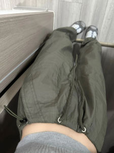 American Style Thin Casual Work Pants Womens Winter Trousers Small Size Wide Leg Sports Pants Quick Dry Military Green