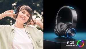Picun B12 Wireless Bluetooth HeadphonesHD Stereo Sound Over Ear Headphones with Built-in Microphones Deep Bass 20 Hours Playtime Fast Charge Bluetooth 5.2 Headset for Adults School