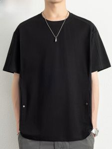 HENGYUANXIANG | Hengyuanxiang Mens Round Neck Short Sleeve T-Shirt Casual Breathable Summer New Style Pure Color Inner Wear Cotton Polyester