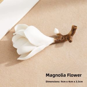 Mini Ceramic Calligraphy Brush Holder Incense Stick Holder Small Decorative Item Four Treasures of the Study Orchid Design