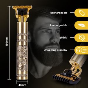 USB Professional Beard Hair Trimmer Electric Clippers Cordless Hair Clipper Shaver Razor Rechargeable For Haircut Men