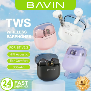 BAVIN BA61 TWS Bluetooth Wireless Earbuds Hifi Sound Stereo Long Endurance w/ Touch Control Support Multiple Devices