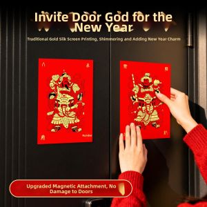 ZIFANGZHAI | Spring Festival Door Decoration Magnetic Door Sticker Single Door