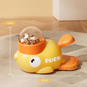Cat Interactive Toys Automatic Dog Puzzle Feeder Food Treat Dispenser Cartoon Duck Design Anti-slip Pet Feeder for Dog Training