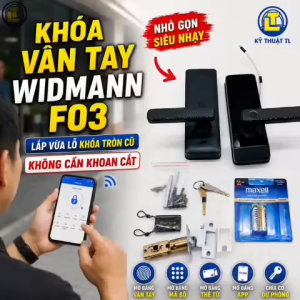 WIDMANN F03 - Khóa Cửa Kính Thông Minh Vân Tay Thẻ Từ Mã Số App TTlock - Bảo Mật Cao Cấp - Công Nghệ FPC - Dễ Dàng Quản Lý Trên Điện Thoại