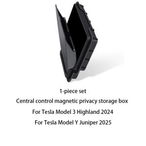 For Tesla Model 3 Highland 2024 & Model Y Juniper 2025 Center Console Tray Organizer with Silicone Storage Box Armrest Hidden