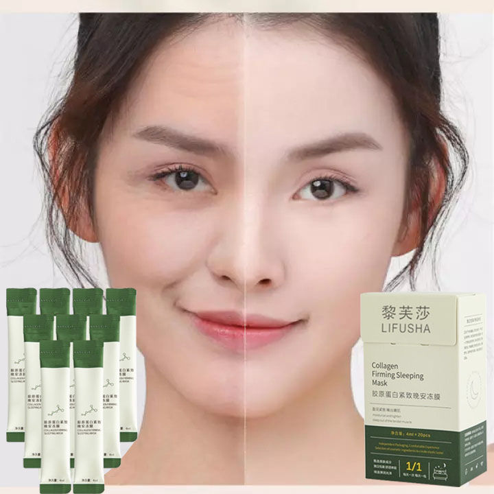 [20PCS/BOX] LIFUSHA Collagen Jelly Sleeping Mask Firming mask Anti-aging anti-wrinkle Whitening Moisturizing Muscle Lifting Stretching Supplementing Collagen No-Cleaning Good Night Masks yanjiayi collagen firming sleeping mask