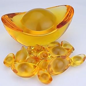 已開光 15mm元寶 开光水晶元宝 琉璃元宝 黄水晶锭 招财进宝 聚宝盆 送礼 黃水晶 风水 摆件 镇宅平安吉祥物 Feng Shui Crystal Ingot Home Decoration