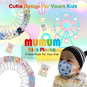 MUMUM 4ply 3D Premium Kids Mask -Multi Design Colour (30pcs)