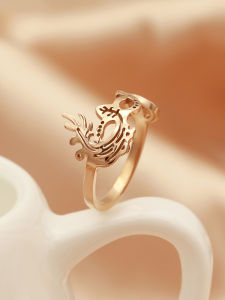 Unique Design Titanium Steel Rose Gold Little Finger Ring