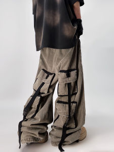 Hip Hop Streetwear Vintage Wash Loose Leg Jeans