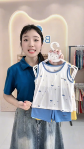 Bộ ba lỗ quần áo trẻ em họa tiết BENTY chất liệu vải mềm mịn mát đồ bộ trẻ em cao cấp thoáng khí