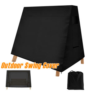 Outdoor Swing Cover Oxford Cloth Waterproof Garden Swing Chair Cover Black Furniture Dust Cover 3 Seater A Frame Swing Protector